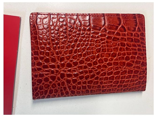 Textured red leather passport holder Lancel - view 2