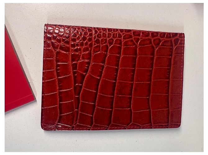 Textured red leather passport holder Lancel - view 3