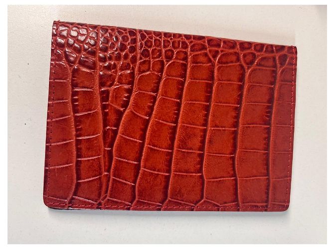 Textured red leather passport holder Lancel - view 6