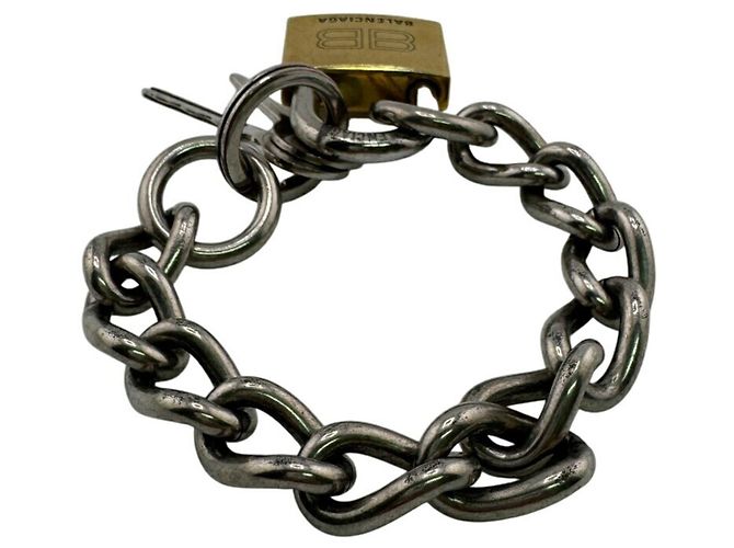 Bracciale con lucchetto in argento Balenciaga - vista 3
