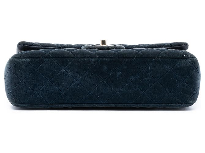 Chanel Blu Medio Classico in Velluto Doppio Blu navy - vista 3