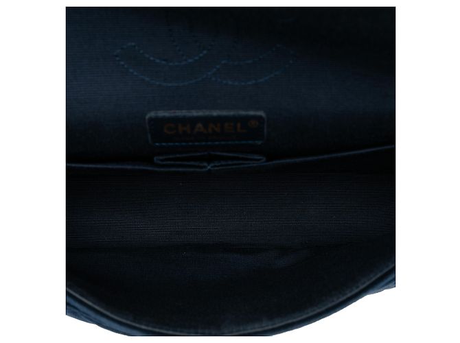 Chanel Blu Medio Classico in Velluto Doppio Blu navy - vista 4
