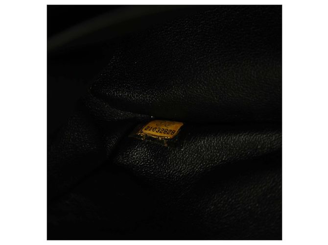 Chanel Noir Jumbo Classique Chevron en Cuir Verni Double Rabat - vue 6