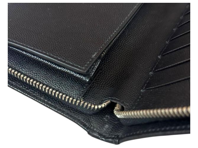 Saint Laurent Black Leather Long Wallet - view 11