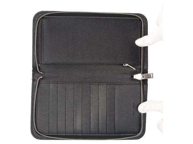 Saint Laurent Black Leather Long Wallet - view 6