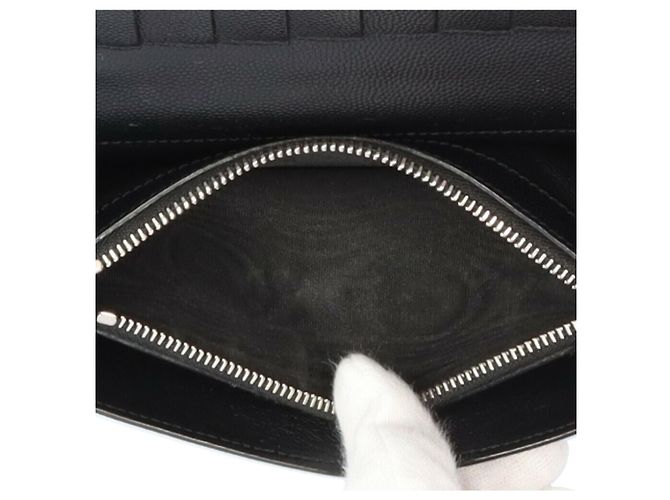 Saint Laurent Black Leather Long Wallet - view 8
