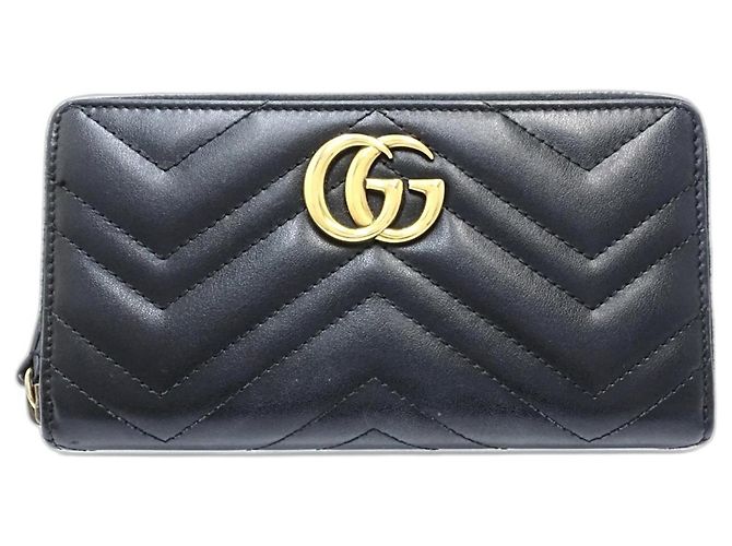 Cartera larga de cuero negro Gucci Marmont - vista 10