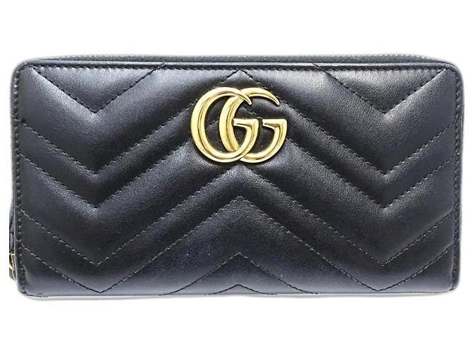 Cartera larga de cuero negro Gucci Marmont - vista 2