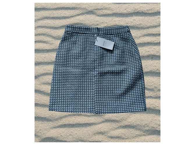 Falda Ekyog Jacquard de Pied de Poule talla 34 Azul - vista 4