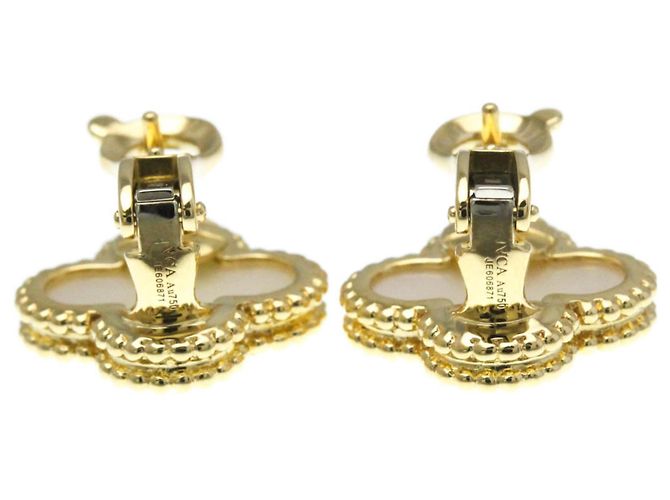 Orecchini Vintage Alhambra di Van Cleef & Arpels D'oro - vista 10
