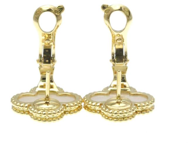 Orecchini Vintage Alhambra di Van Cleef & Arpels D'oro - vista 3