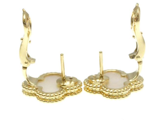 Orecchini Vintage Alhambra di Van Cleef & Arpels D'oro - vista 4