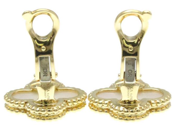 Orecchini Vintage Alhambra di Van Cleef & Arpels D'oro - vista 5