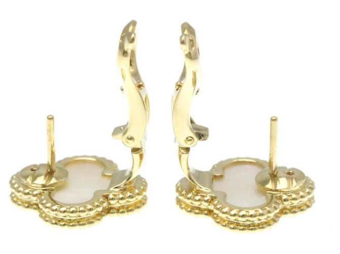 Orecchini Vintage Alhambra di Van Cleef & Arpels D'oro - vista 6