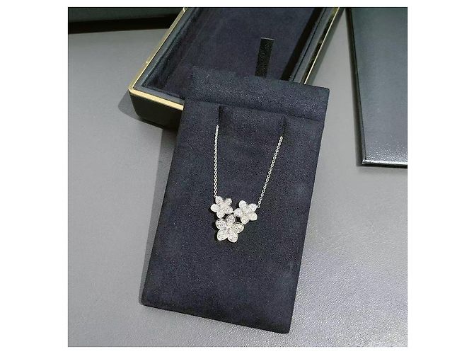 Graff Collana pendente in diamante pavé Wild Flower in oro bianco 18k. Argento - vista 3