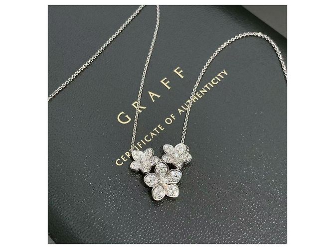 Graff Collana pendente in diamante pavé Wild Flower in oro bianco 18k. Argento - vista 7
