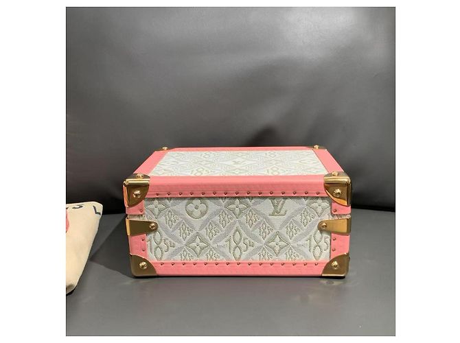 Louis Vuitton Dal 1854 Borsa a Mano Jacquard Rosa e Bianca Bleeker Box Bianco - vista 3