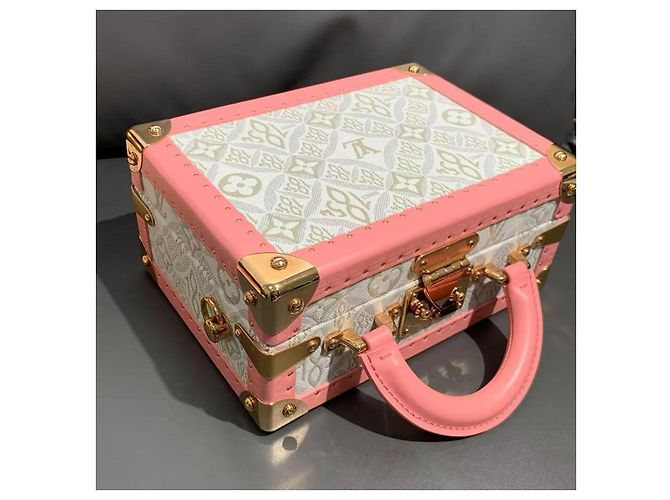 Louis Vuitton Dal 1854 Borsa a Mano Jacquard Rosa e Bianca Bleeker Box Bianco - vista 5