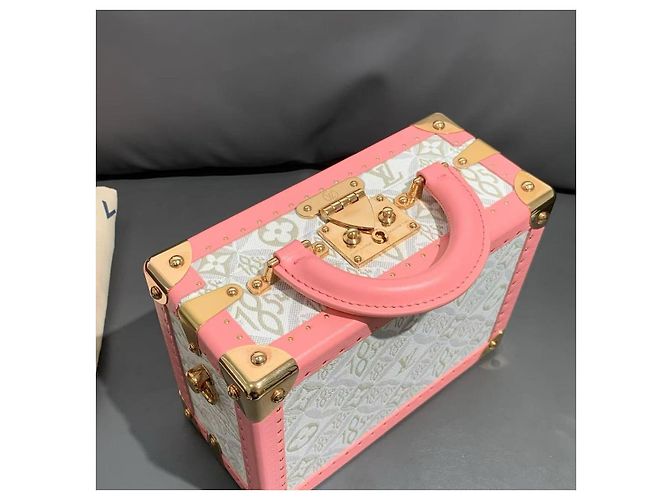Louis Vuitton Dal 1854 Borsa a Mano Jacquard Rosa e Bianca Bleeker Box Bianco - vista 8