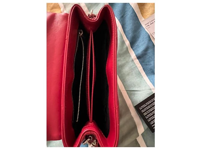 Borsa Saint Laurent Mini Loulou Toy Pelle Lampone - vista 10