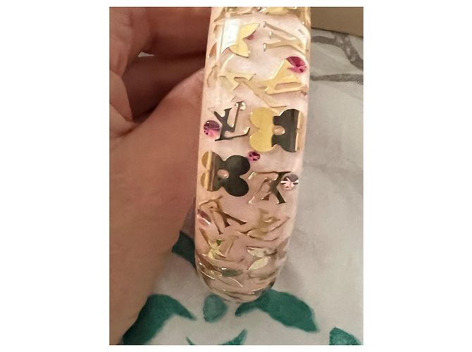 Bracciale inclusione rosa e dorato Louis Vuitton - vista 6