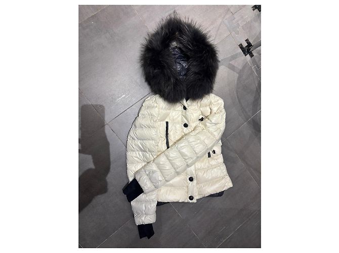 Abrigo Moncler Grenoble con Piel Negra Blanco - vista 2