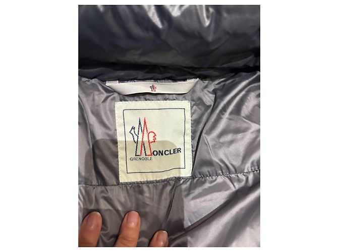 Abrigo Moncler Grenoble con Piel Negra Blanco - vista 5