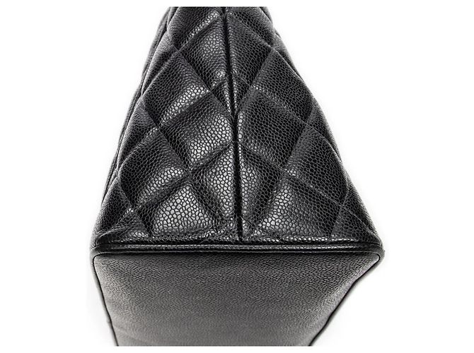 Borsa Chanel Medaillon Tote in pelle caviar nera Nero - vista 10