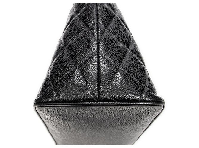Borsa Chanel Medaillon Tote in pelle caviar nera Nero - vista 11