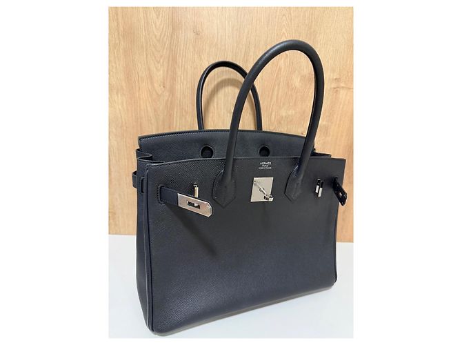 Hermès Birkin 30 Sellier Nero Epsom Palladium - vista 9