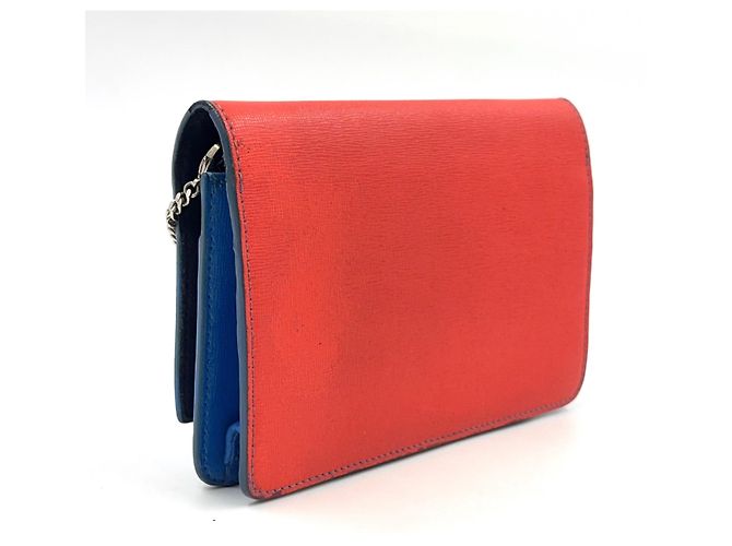 Borsa a spalla in pelle Bugseye con catena Fendi Blu - vista 2