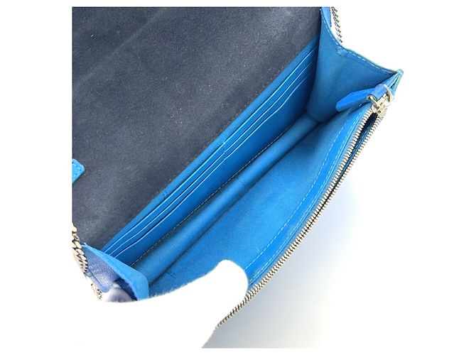 Borsa a spalla in pelle Bugseye con catena Fendi Blu - vista 3