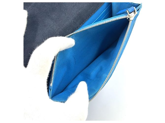 Borsa a spalla in pelle Bugseye con catena Fendi Blu - vista 4