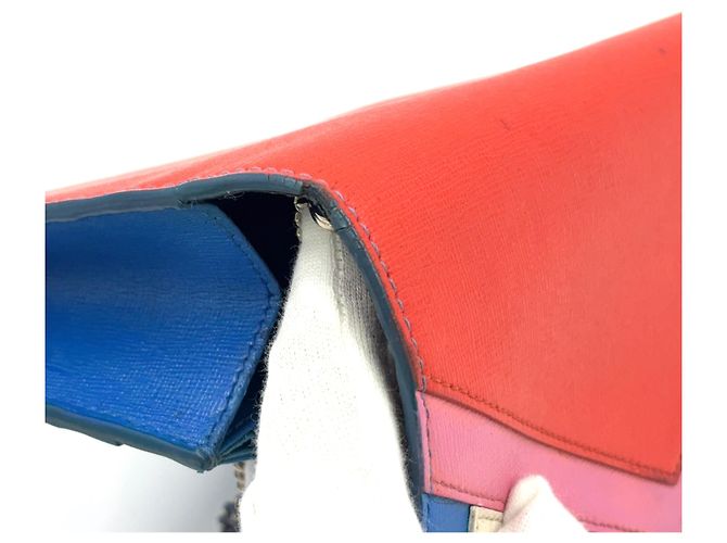 Borsa a spalla in pelle Bugseye con catena Fendi Blu - vista 8