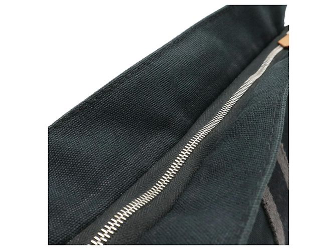 Clutch in tela e pelle Hermès Nero - vista 5