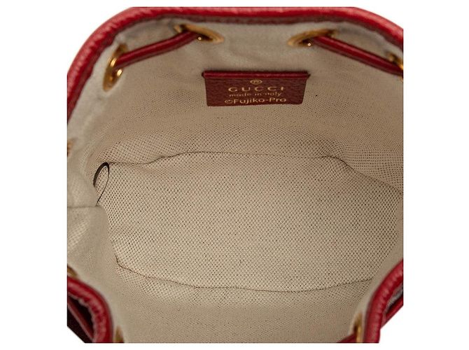 Borsa a secchiello in PVC Micro GG Supreme Doraemon di Gucci Marrone - vista 4