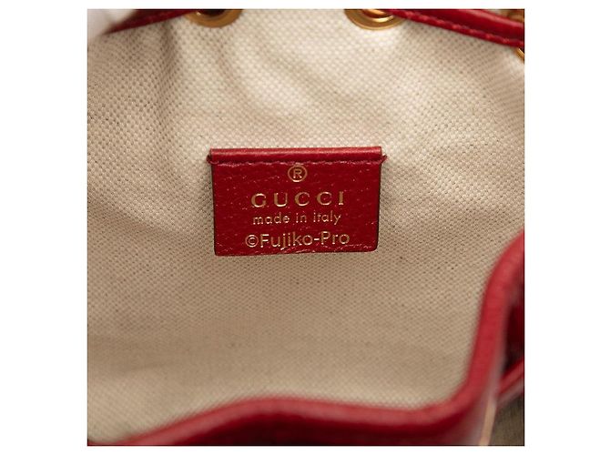 Borsa a secchiello in PVC Micro GG Supreme Doraemon di Gucci Marrone - vista 5