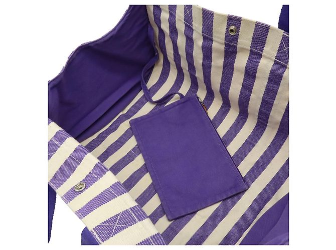 Hermès Cannes MM Canvas Tote Bag Lila - Ansicht 7