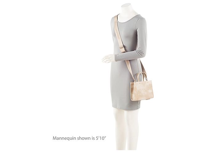 Borsa tote mini G in tela Givenchy Marrone Beige - vista 5