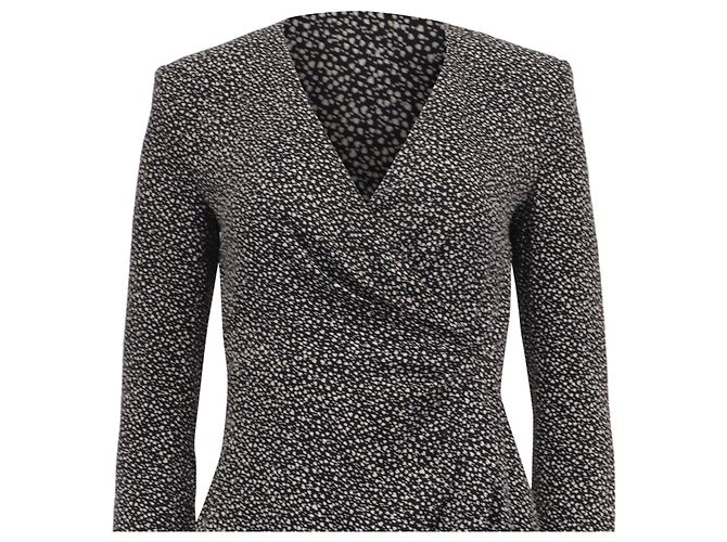 Abito Mini Wrap Saint Laurent in Viscosa Nera Blu Blu navy - vista 2