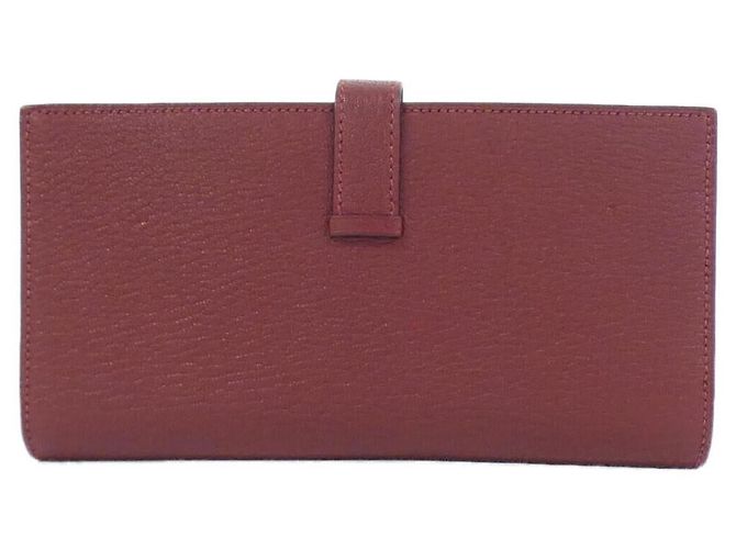 Cartera Larga Soufflet de Cabra Béarn de Hermès Castaño - vista 2