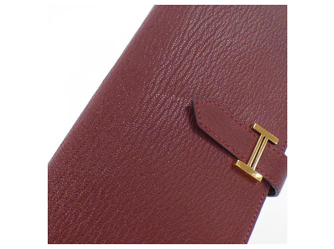 Cartera Larga Soufflet de Cabra Béarn de Hermès Castaño - vista 6