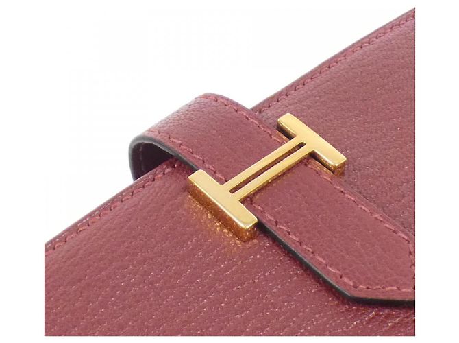 Cartera Larga Soufflet de Cabra Béarn de Hermès Castaño - vista 7