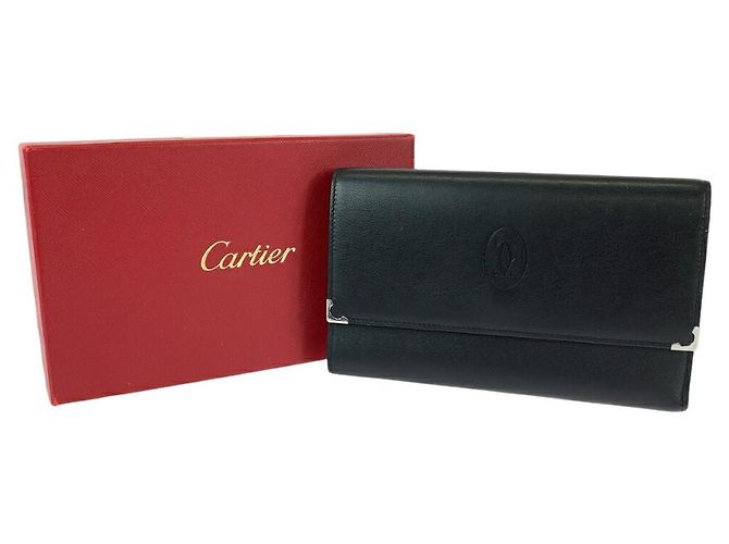 Portafoglio in pelle nera Cartier Must Line Nero - vista 7