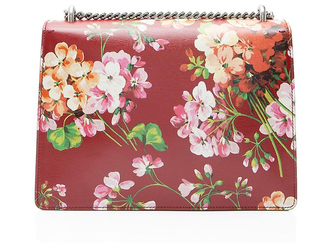 Borsa a Spalla Grande Dionysus in Pelle Gucci Blooms Rosso - vista 3
