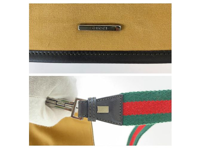 Borsa in tela Sherry Line di Gucci Marrone Beige - vista 4