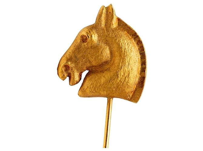 Spilla Testa di Cavallo Hermès D'oro Metallico - vista 3