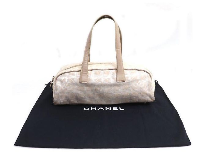 Timeless Chanel New Travel Line Nylon Boston Bag Brown Beige - view 10
