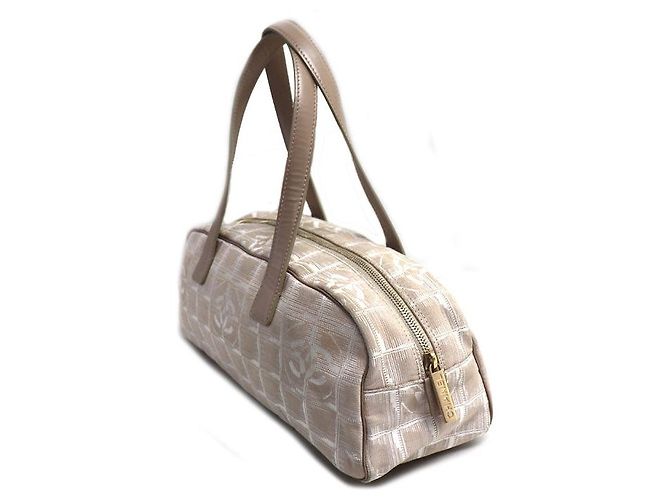 Timeless Chanel New Travel Line Nylon Boston Bag Brown Beige - view 2