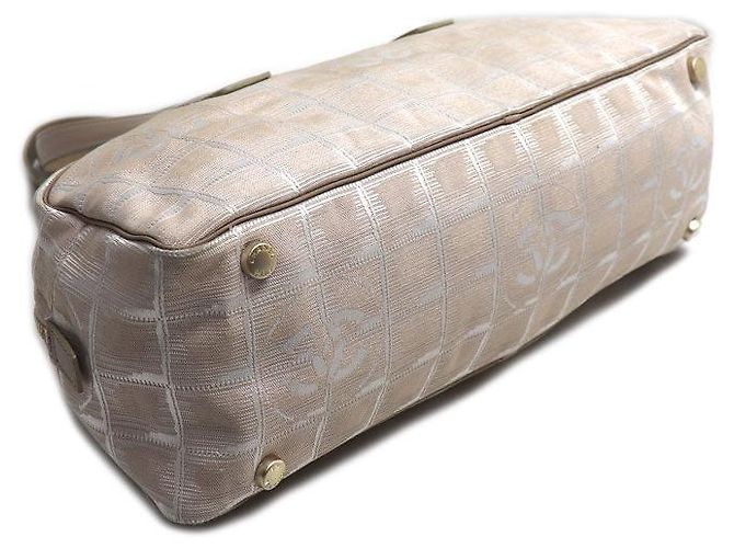 Timeless Chanel New Travel Line Nylon Boston Bag Brown Beige - view 3